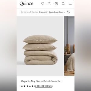 Quince Organic Airy Gauze Duvet Cover
